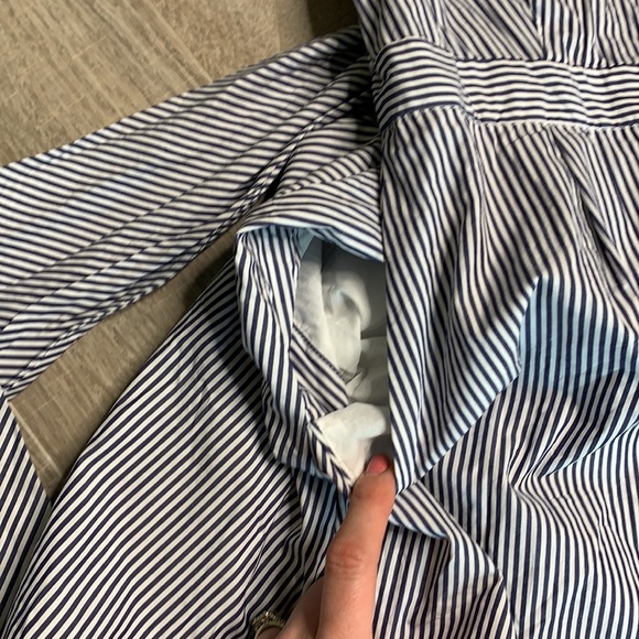 J Crew Striped Button Front Tie Waist Shirt Dress - Picture 9 of 13